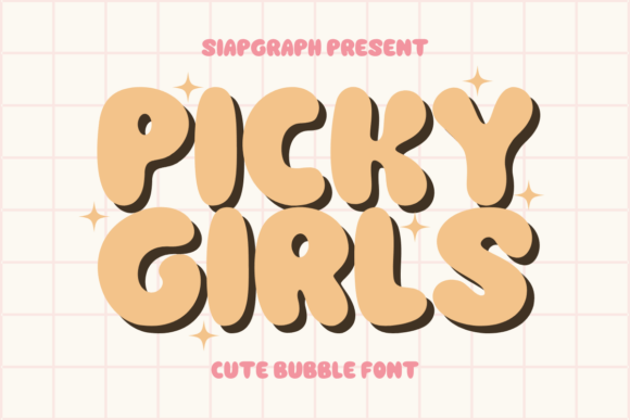 Picky Girls: A Bold Retro Bubble Font for Modern Projects